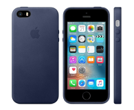 Apple Leather Case do iPhone SE Midnight Blue - 299551 - zdjęcie 3